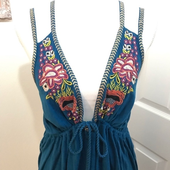 Free People Lovers Cove Embroidered Mini Sz Med - Picture 4 of 8